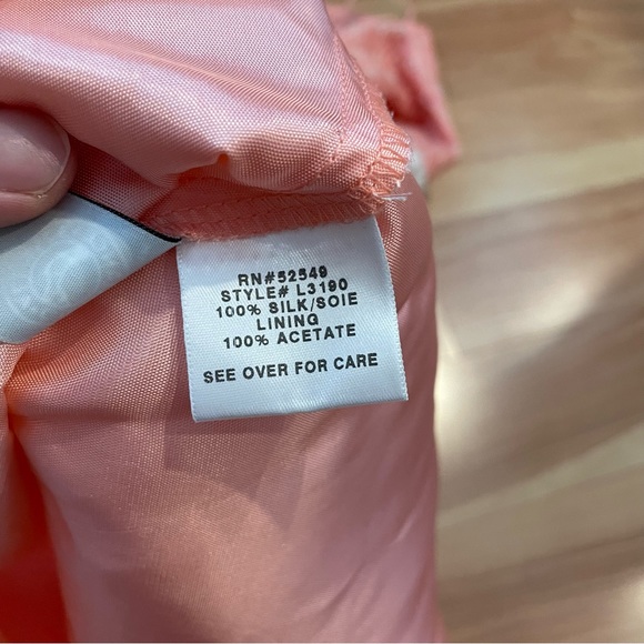 Laundry by Shelli Segal peach, silk A-line floral lace, Fit & Flair Dress Size M - Picture 13 of 14